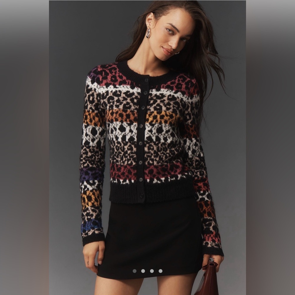 Maeve Crew-Neck Animal Print Sweater 1X NWT